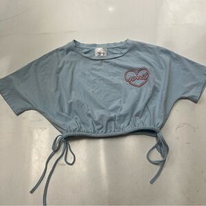 Dreamily women’s  blue anime cropped shirt L L124-5